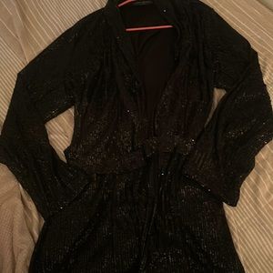 Lane Bryant Sequin Cardigan with tie belt plus size